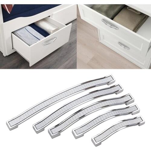 Zinc Alloy Crystal Handles Cupboard Pulls Drawer Knobs Kitchen Cabinet Handles Furniture Handle with Crystal Bling