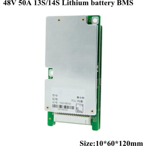 Customized 13s 14s Lithium Battery Protection Board Balanced 48V Lithium Battery Two-wheeler 50A with The Same Port Ternary BMS