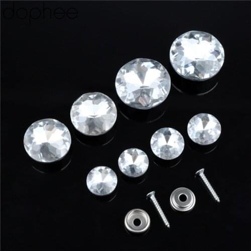 Dophee 16-30MM Diamond Pattern Crystal Upholstery Nail Stud Sofa Bed Headboard Decor Wall Decor Furniture Decoration Nail Button