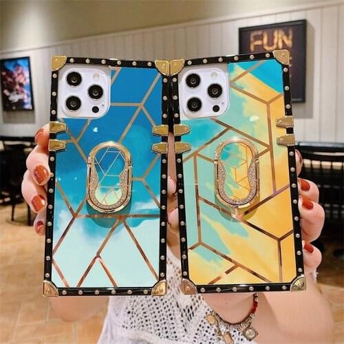 NEW Fashion brand Geometric square Phone case For iPhone 12mini 11ProMax XS Max XR 7 8 Plus SE cover For Samsung Note20 S21Ultra