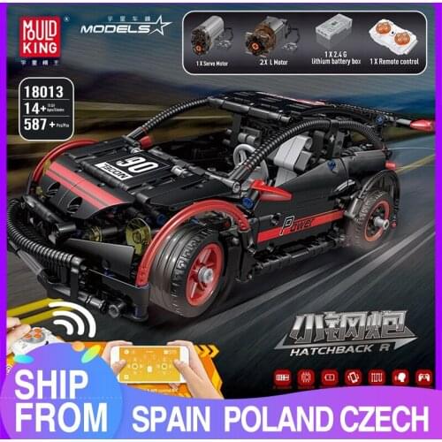 MOULD KING 18013 Technical Car Toys The APP RC MOC-6604 Hatchback Type R Sport Car Building Blocks Assembly Bricks Kids Gifts