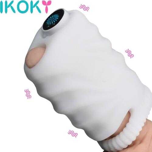 IKOKY Male Penis Exerciser Vibrator Delay Lasting Stamina Trainer Penis Trainer Penis Stimulate Massager Male Masturbator