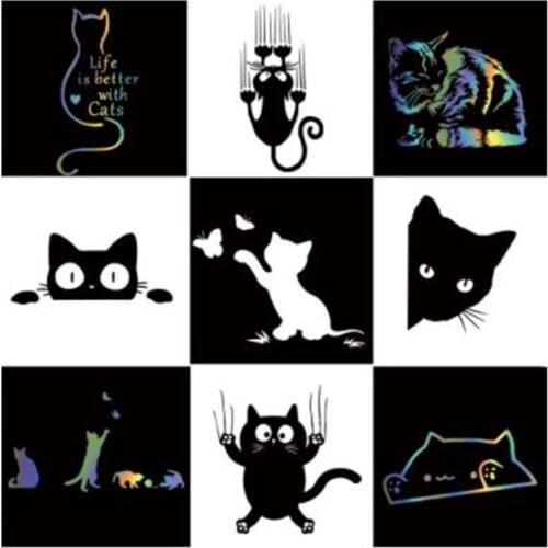 Cute Naughty Cat Car Stickers Wrap Vinyl Cars Window Body Decoration to cover scratches Decal Stickers