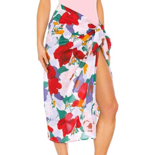 New Womens Skirt Print Lace-Up Beach Cover Up Skirt For Travelling Party Vacation Holiday Skin-Friendly And Comfortable S-XL