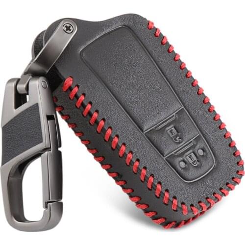 New Leather Car key cover 2 Button keyless Case For Toyota Camry CHR Prius Corolla RAV4 Prado 2017 2018 2019 keychain House