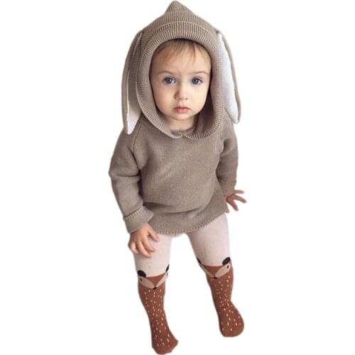 New Baby Boys Sweaters 3D Rabbit Cotton Pullover Kids Girls Knitted Sweater for 1-5Y Girls Boys Cardigan boy sweat shirts