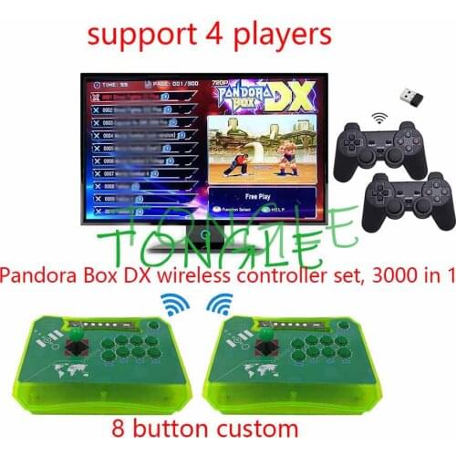 Pandora Box DX 4P Wireless Controller Gamepad Set 3000 in 1 have 3P 4P game Save game progres support FBA MAME PS1 SFC/SNES MD