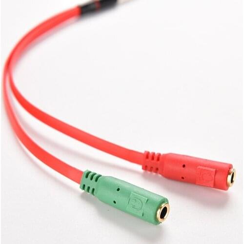 JETTING 3.5mm Stereo Audio Plug Adapter 1 Male To 2 Female Mic Earphone Y Splitter Cable Earphone Headphone Adapter Connector
