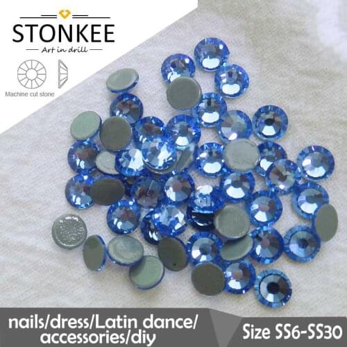 Flat Beads HotFix crystal and colors Rhinestone iron-on SS6 SS10 SS10 SS20 SS30 for Wedding Dress Bags Hat DIY