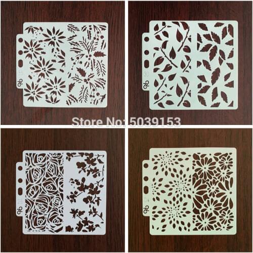 Leaf Background Layering Hollow Stencils Stamping Scrapbooking Embossing Wall Painting Pre-drawing Ruler Masking Spray Template