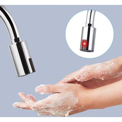 Portable Sensor Faucet Long Battery Life ABS Automatic Grey Infrared Sensing Water Saving Tap for Kitchen bathroom