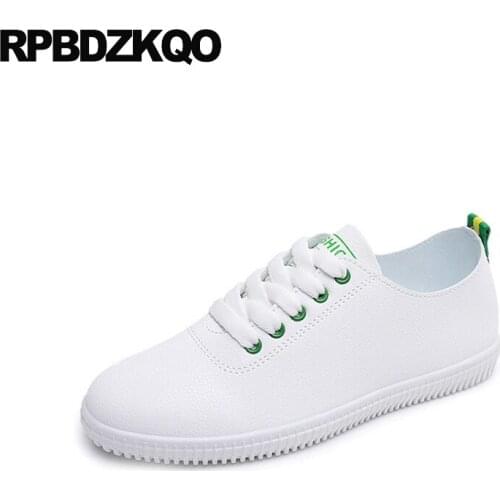 Drop Shipping Chinese 2021 Women Trainers Flats Sneakers Spring Autumn White Ladies Lace Up Cheap Shoes China Casual Round Toe