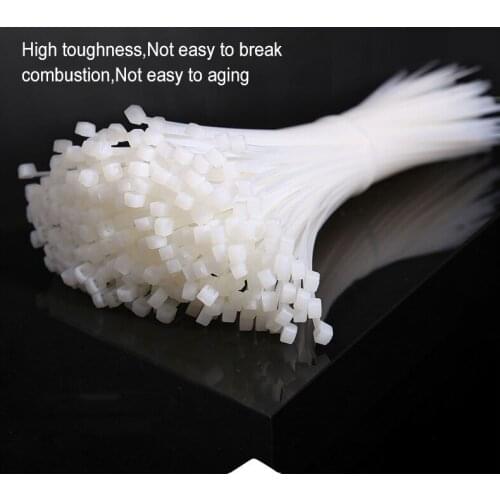 Self-locking Plastic Nylon 3*80/100/120/150/200 Cable Tie Fastening Ring Industrial Loop Wire Wrap