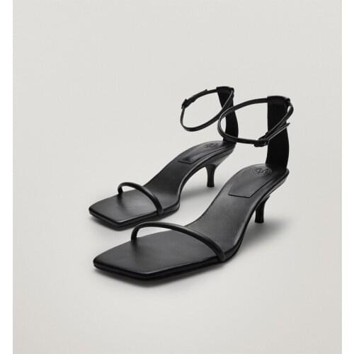 White&black Party Women Sandals 2021 Summer England Style Fashion Simple Party Sandals Women Thin Heel Shoes Woman Women Shoes