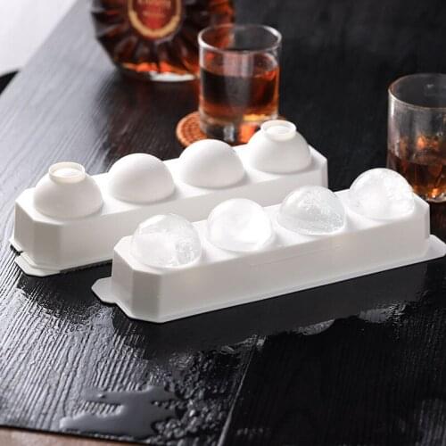 Spherical ice cube artifact made by large ice tray silicone box