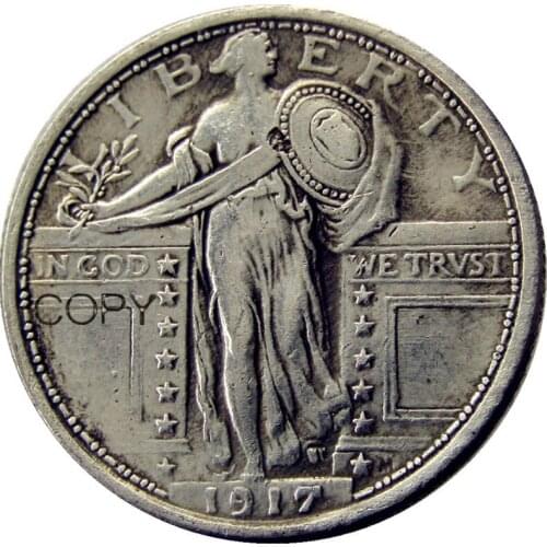 US 1917P/S Standing Liberty Quarter Silver Plated Copy Coin