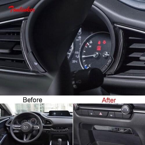 Tonlinker Interior Car Modified Panel Cover Case Stickers for MAZDA CX30 2020 Car Styling 1/2 PCS Stainless steel Cover stickers