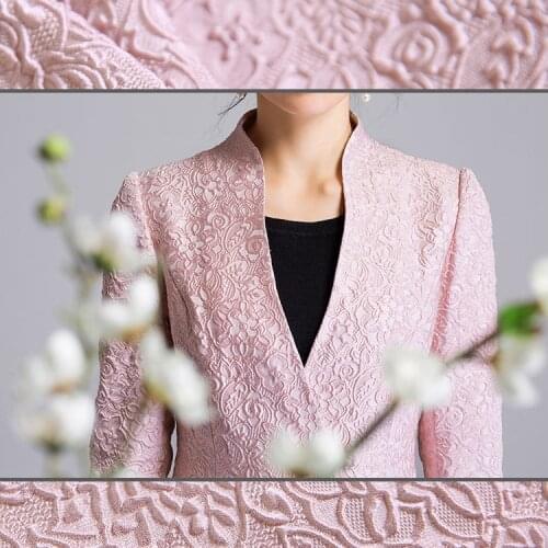 1 Meter 3d Three-dimensional Jacquard Blended Fashion Spring and Autumn Mulberry Silk Custom Jacket Clothing Fabric
