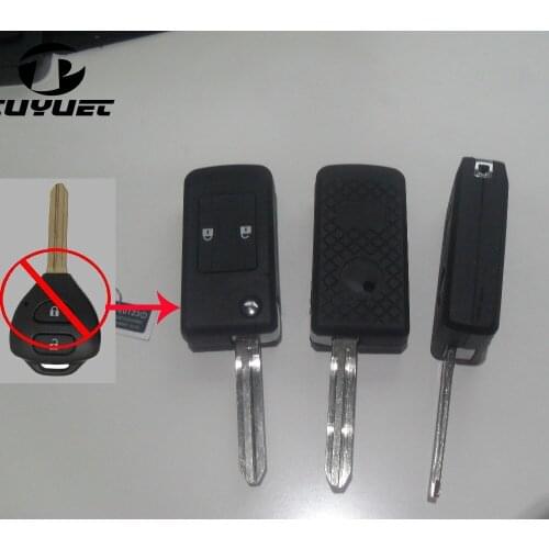 Tuyuet Blank Modified Flip Case Folding Remote Key Shell 2 Buttons for Toyota Corolla RVA4 New Vios