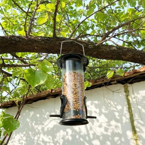 Outdoor bird feeder hanging automatic bird feeder PVC metal and plastic bird feeder