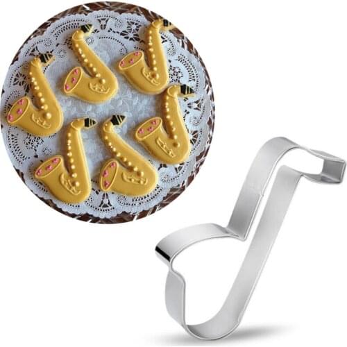 1pcs reposteria Musical Saxophone Fondant Cake Decor Tool Pastry Shop Metal Cookie Cutter Biscuit Mould Cupcake Toppers Bakeware