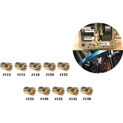 10 x Thread 6mm motorcycle Main Jet Kit for112/115/118/120/122/125/130/132/135/138 Injector Nozzle