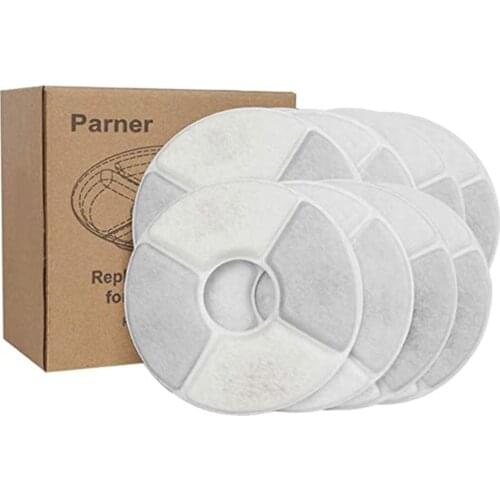 12Pcs Pet Water Dispenser Filter Activated Carbon Non-Woven Fabric Ionic Resin Round Dog Cat Water Dispenser Filter Pet Supplies