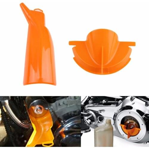 2pcs Primary Case Oil Fill Funnel Drip-Free Oil Filter Funnel For Harley Touring Dyna Softail Fatboy XR Sportster XL Motorcycle