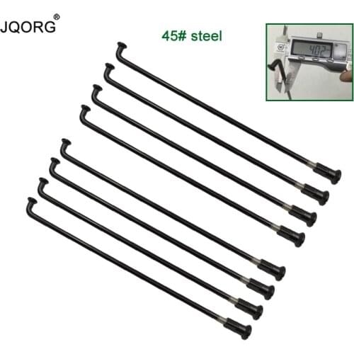 28 Pieces A Lot 8 Guage Diameter 4.0 mm J-bend Spokes Black Color 45# Steel Material Cycling Motorcycle Spokes With Black Caps