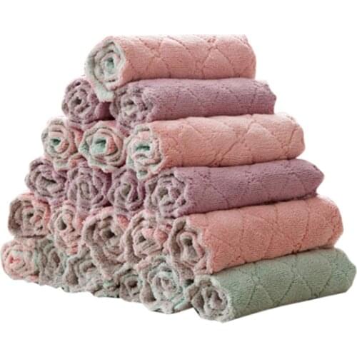 30 Sets of Kitchen Towels Dish Cloths, Premium Lint-Free Dishcloths, Super Absorbent Coral Velvet Dishtowels,Fast Drying