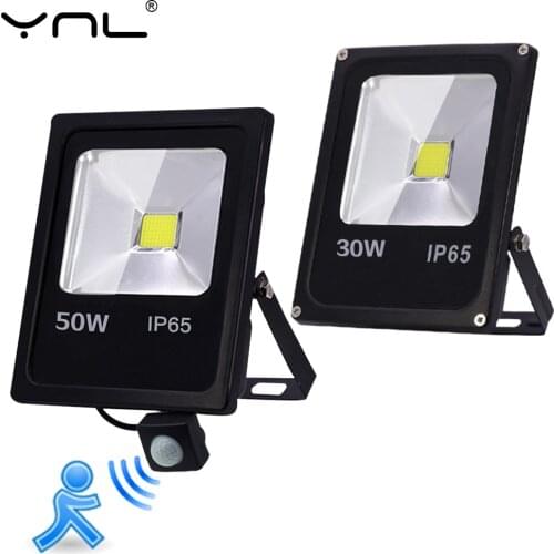 Motion Sensor LED FloodLight 220V 50W 30W 10W Outdoor Lighting Waterproof IP65 Reflector Led Flood Light Spotlight Exterieur