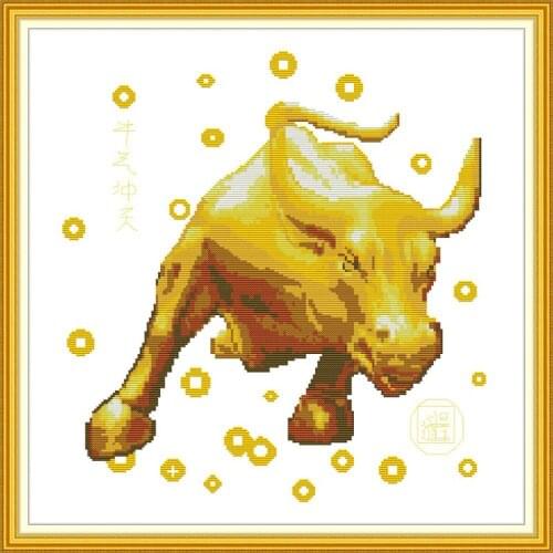 Everlasting Love Bullish 2 Ecological Cotton Chinese Cross Stitch Kits Stamped Printed DMC 11CT 14CT DIY Gift Wedding Decoration