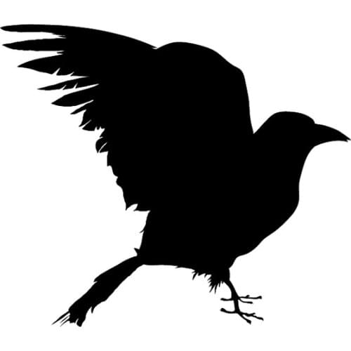 15CM*12.8CM Interesting Crow Silhouette High Quality Vinyl Car Sticker Decal Black/Silver C11-1180