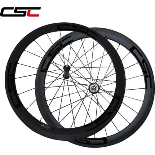 CSC Road bike wheels aero sapim cx ray or CN 424 spoke 700C full carbon 50mm tubular 23mm width Powerway R36 Ceramic Bearing hub