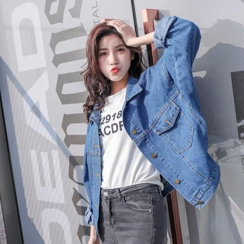 Solid Casual Jean Jacket Women Clothes Oversized Jeans Denim Coat Korean Coats Spring Fall 2021 New Jackets For Women Top Coat