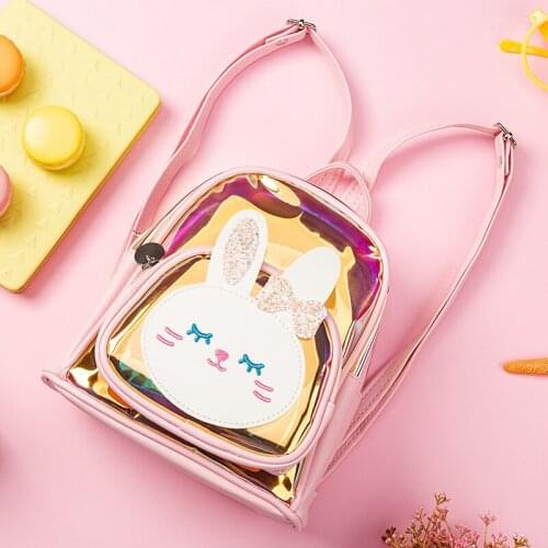 Raged Sheep Fashion Kids Backpack High Quality Knapsack Cute Rabbit Cartoon Small Laser Backpack Casual Shoulder Bag Backpack