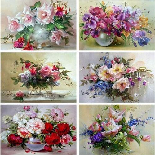 MomoArt 5D DIY Diamond Embroidery Rose Full Square Diamond Painting Flower Cross Stitch Mosaic Home Decoration