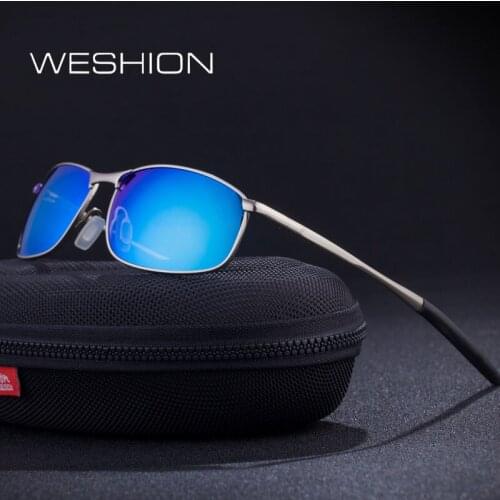 WESHION Men Sunglasses Polarized Vintage Sun Glasses Brand Designer Night Vision Glasses Eyewear UV 400 Oculos De Sol Feminino