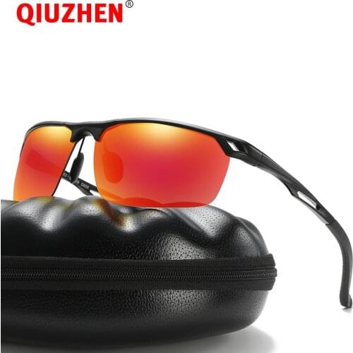 Trudren Mens Aluminum Semi-Rim Sport Polarized Sun Glasses Sportsman Polarised Sunglasses for Men Active Driving Sunglass 5550