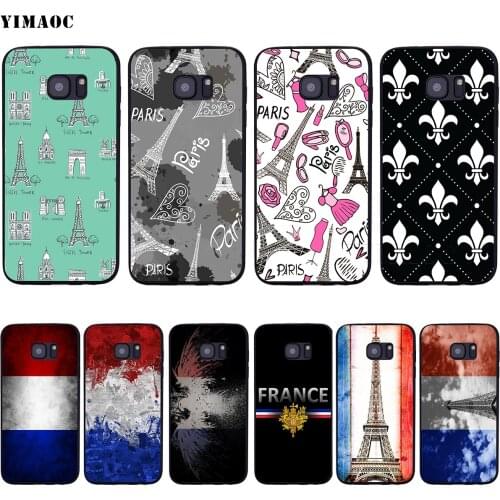YIMAOC France Flag Soft Silicone Case for Samsung Galaxy S6 S7 Edge S8 S9 Plus A3 A5 A6 Note 8 9