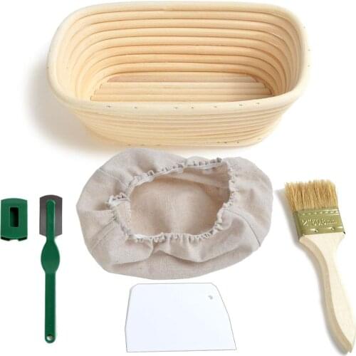 Rectangle 8 inch Bread Proofing Basket Set Kit Baking Mold Bread Sourdough Proving Basket Bannetons Basket Bortforms Bread Mold