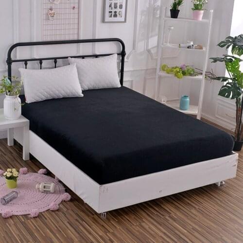 Custom Size Mattress Cover Fitted Sheet Bed Sheet Bedding Black winter Mattress Protector Cover Microfiber Crystal velvet #s