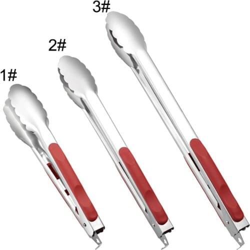 Stainless Steel BBQ Grilling Tong Salad Bread Serving Tong Non-Stick Kitchen Barbecue Grilling Cooking Tong with Non Slip Grip