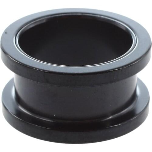 MAHA New 1 pair Stainless steel Screw-on Double-Flared Hollow Ear Plug Flesh Tunnel Black, 12mm