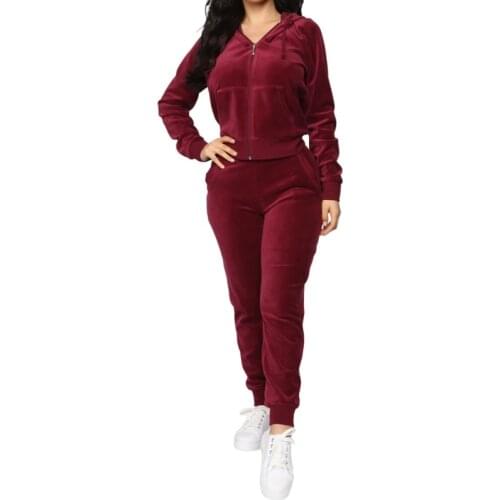 Solid Tracksuit Women 2 Piece Set Long Sleeve Zipper Loose Hoodie Drawstring High Waist Pant 2021 Sport Jogging Woemn Tracksuit