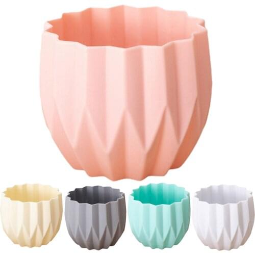 Origami Plastic Flower Vase Modern Home Decoration White Imitation Ceramic Flower Pot Flower Nordic Ornament Home Decor dropsjip