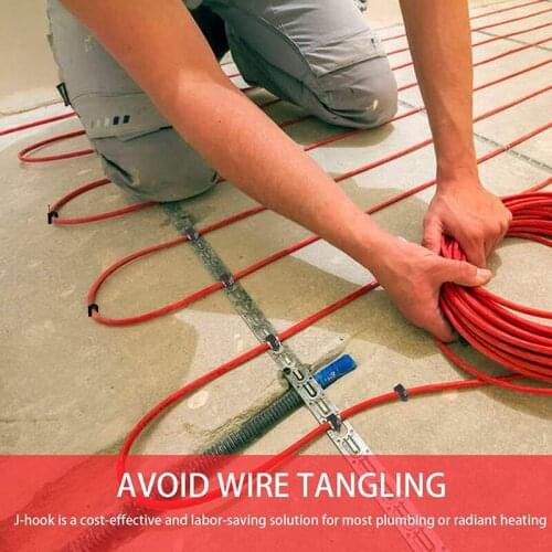 Half Clamp J-Hook with Nail Black Half Clamp J-Hook with Nail for PEX Tubing Pipe Support 100Pack 1/2 Inch 3/4 Inch