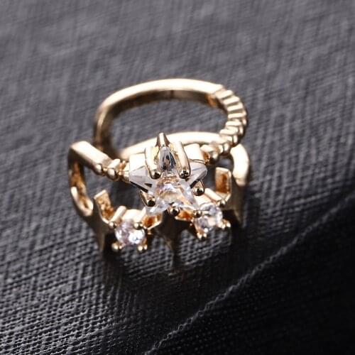 European and American Style Ear Bone Clip Simple Double-layer Star Ear Clip Without Pierced Earrings Personality Trendy Female