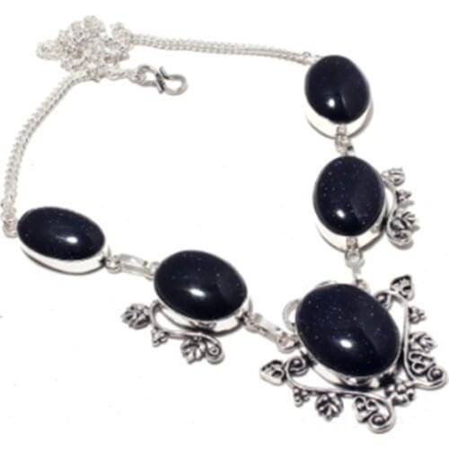 Sun Stone Necklace Silver Overlay over Copper, 50.2 cm ,N4486