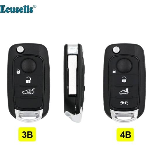 3/4 buttons flip folding remote key shell case fob for Fiat Egea Tipo 500X new models uncut blade